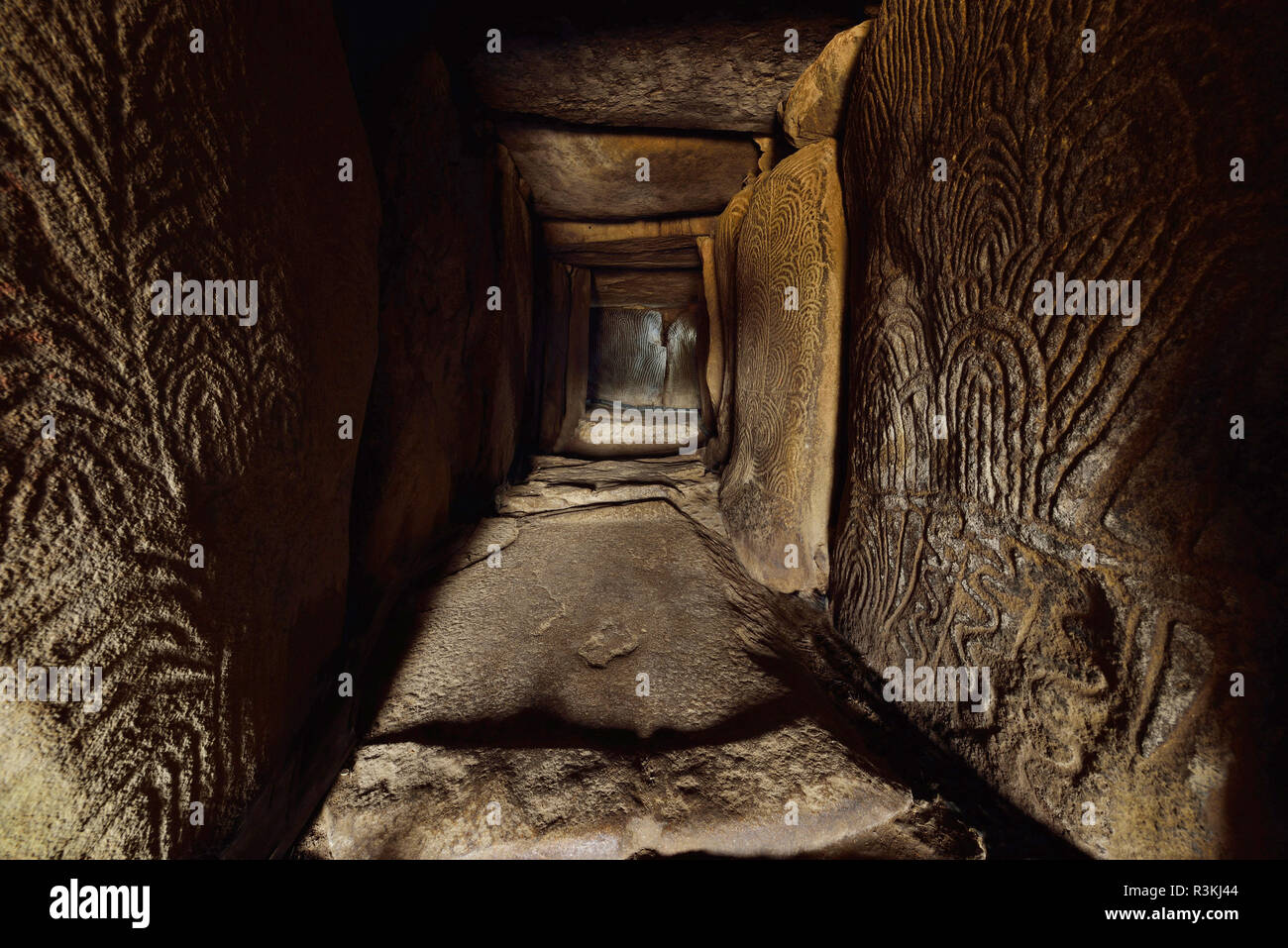 Larmor-Baden (Bretagne, Frankreich): Cairn von Gavrinis, Megalith-monument registriert als National Historic Landmark (Französisch Òmonument sein Stockfoto