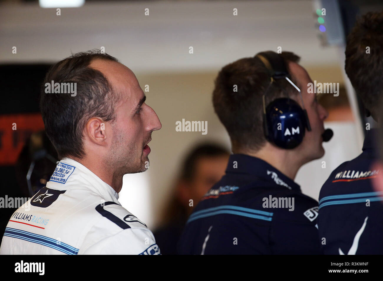 Abu Dhabi, VAE. 23. November 2018. Sport Formel 1 Grand Prix von Abu Dhabi 2018 Im Bild: Robert Kubica (POL) Williams FW41 finden und Treibern für die Entwicklung der Credit: LaPresse/Alamy leben Nachrichten Stockfoto