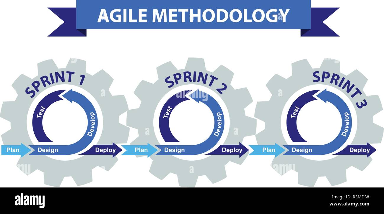 Agile Softwareentwicklung Methodik Stock Vektor