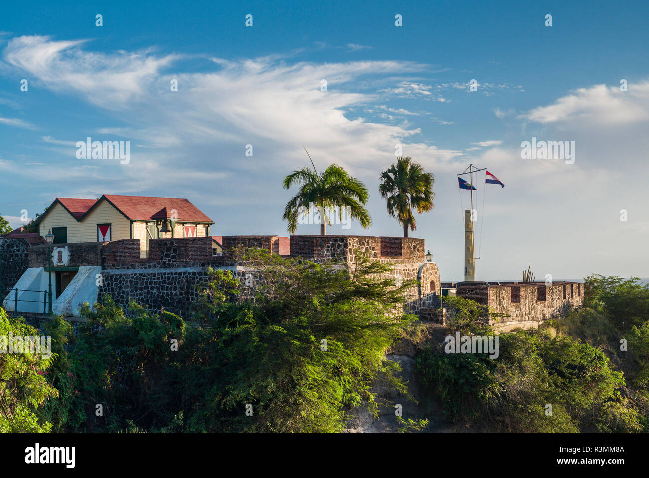 Sint Eustatius. Oranjestad, Fort Oranje Stockfoto