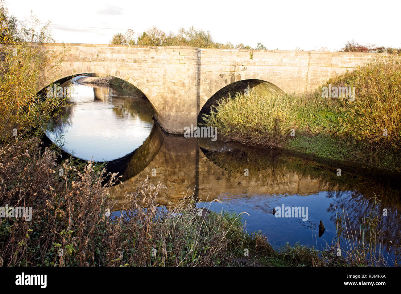 Die Old York Road Bridge actross des Flusses Nidd, Yorkshire, England, UK. Stockfoto