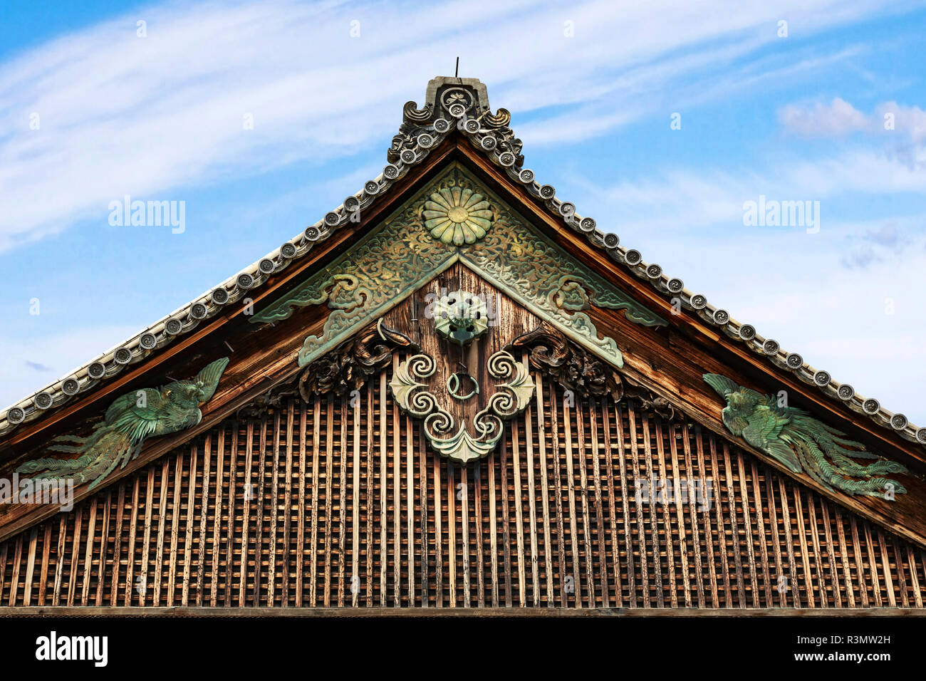 Kyoto, Japan. Ninomaru Palace Dachterrasse in Kyoto Nijo Schloss Stockfoto