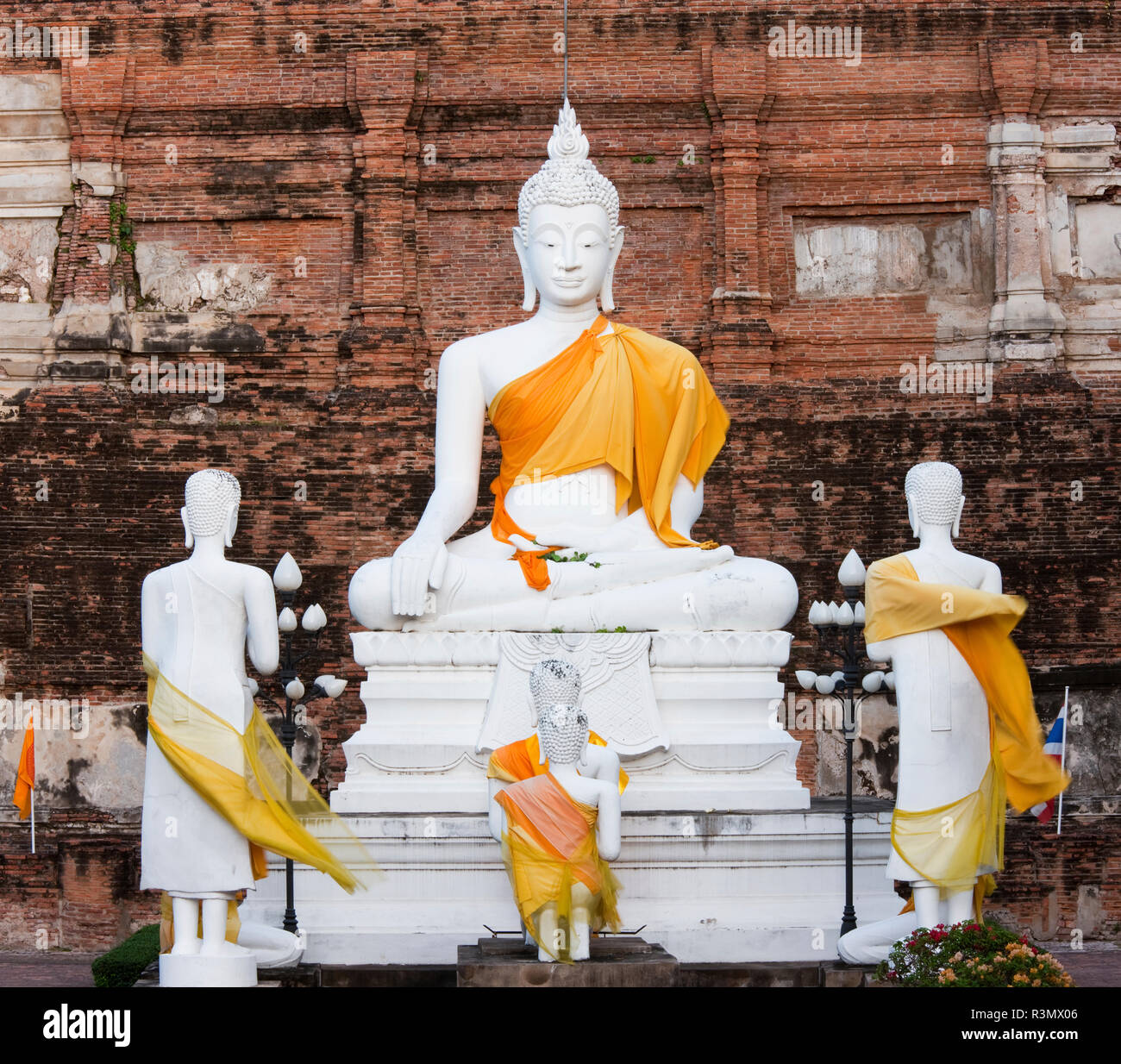 Statue der Mönche in Ayutthaya Historical Park, Thailand Stockfoto
