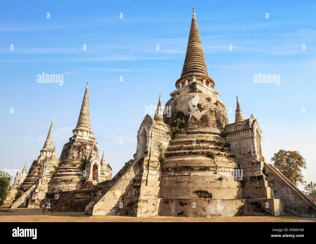 Ayutthaya, Thailand. Die Tempel von Wat Phra Mahathat Stockfoto