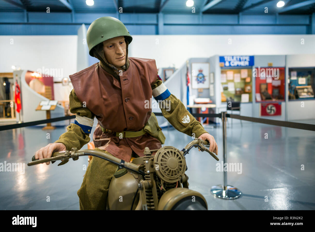 Kanada, Ontario, Thousand Islands Region, Kingston, militärische Kommunikation und Elektronik Museum, das kanadische Militär Motorrad Messenger Stockfoto