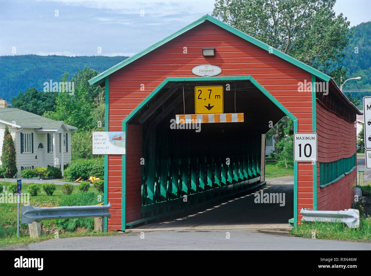 Kanada, Quebec, Grande-Vallee. Pont Galipeault Covered Bridge. Stockfoto