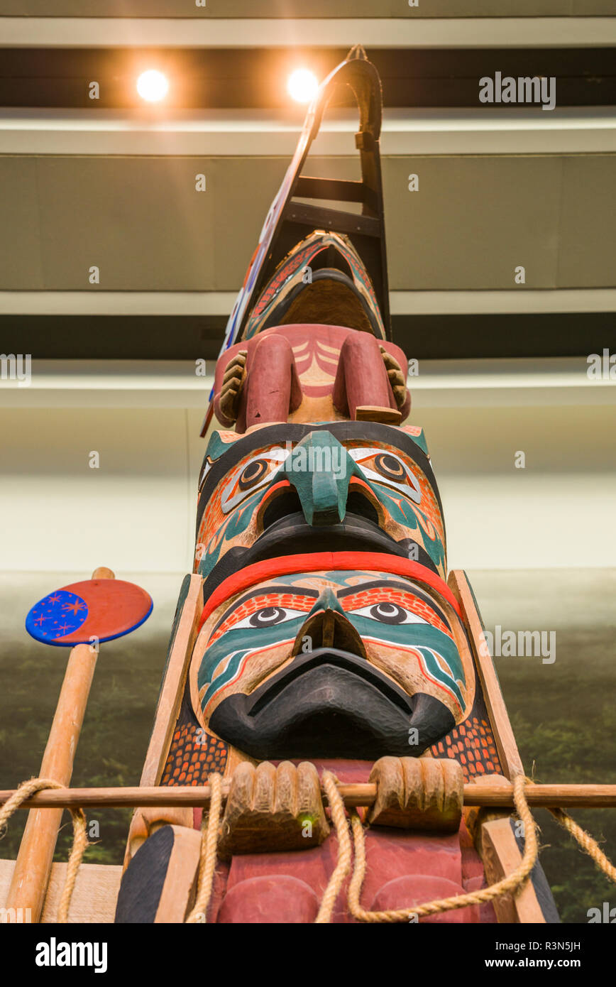 Kanada, Quebec, Hull-Gatineau, kanadischen Museum der Zivilisation, erste Nationen Totem Pole detail Stockfoto