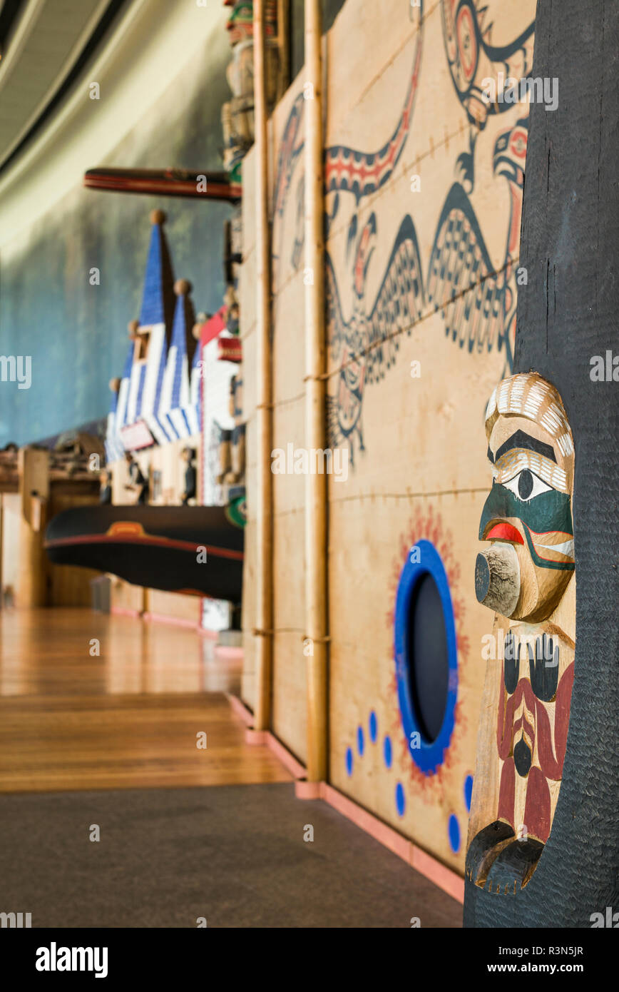 Kanada, Quebec, Hull-Gatineau, kanadischen Museum der Zivilisation, erste Nationen Totem Pole detail Stockfoto