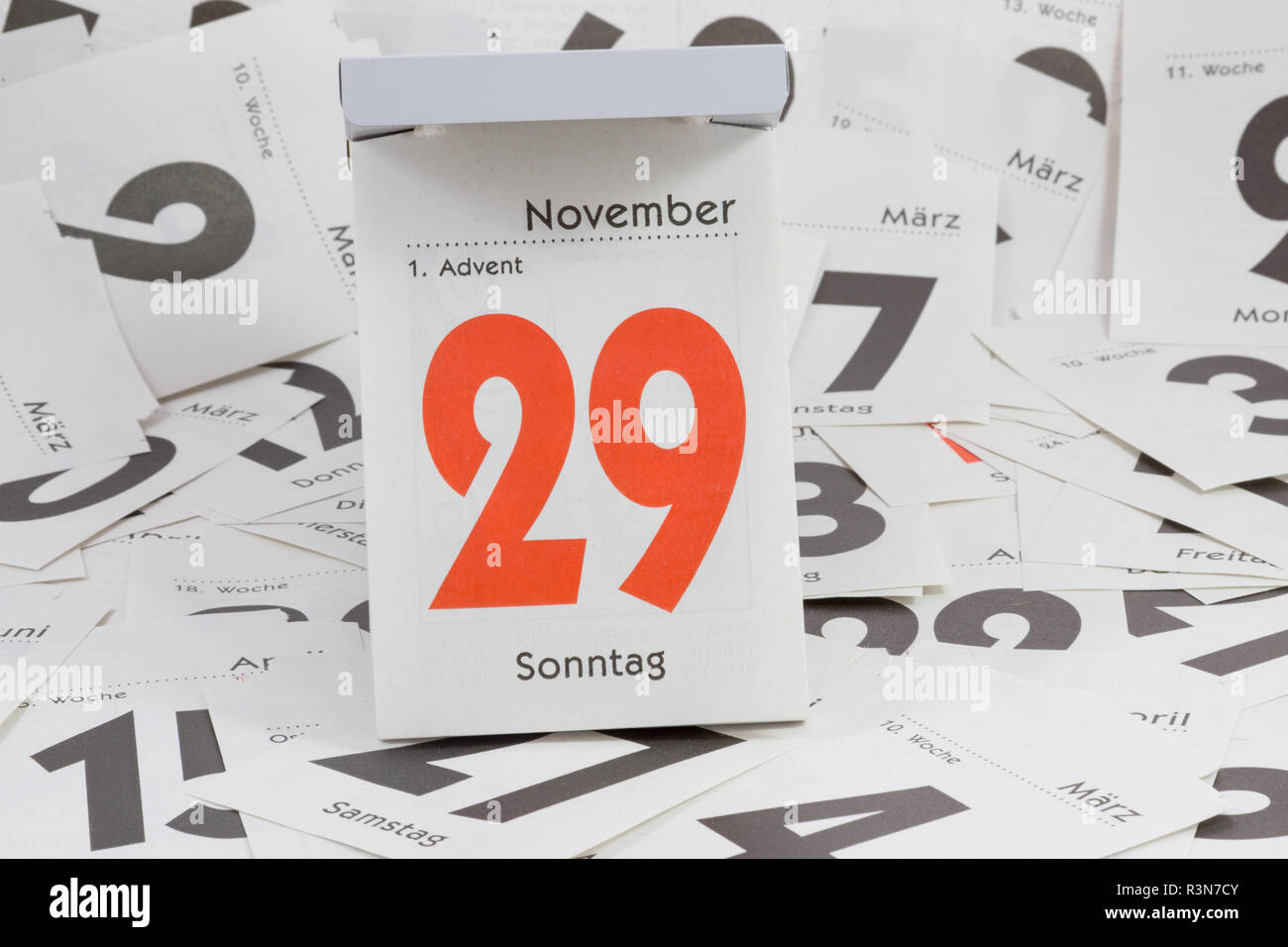 1. Advent abreisskalender Stockfoto