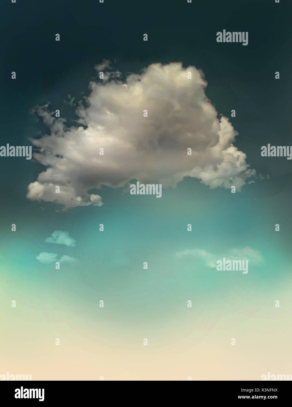 Eine Wolke in den dunkelblauen Himmel. Getönten Hintergrund Stockfoto