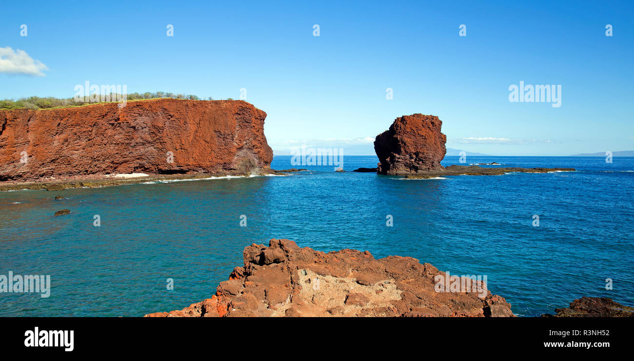 Berühmten roten Klippen der Insel Lanai, Hi USA Stockfoto
