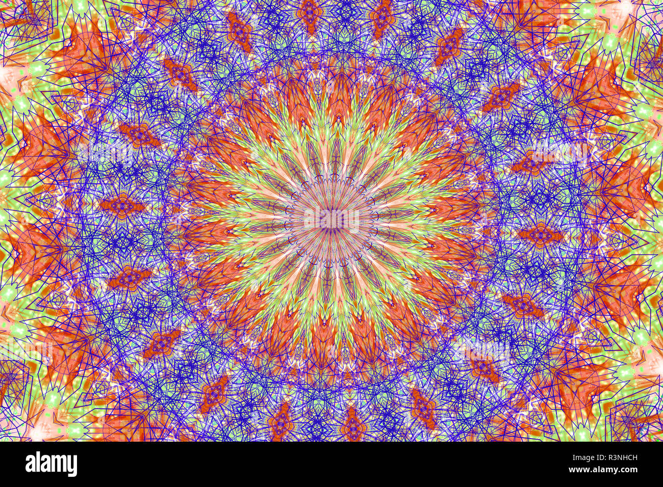 Buntes Kaleidoskop Hintergrund Muster Abbildung Stockfoto
