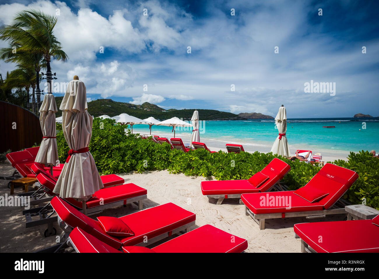Französische Antillen, St-Barthelemy. Saint Jean Beach Stockfoto