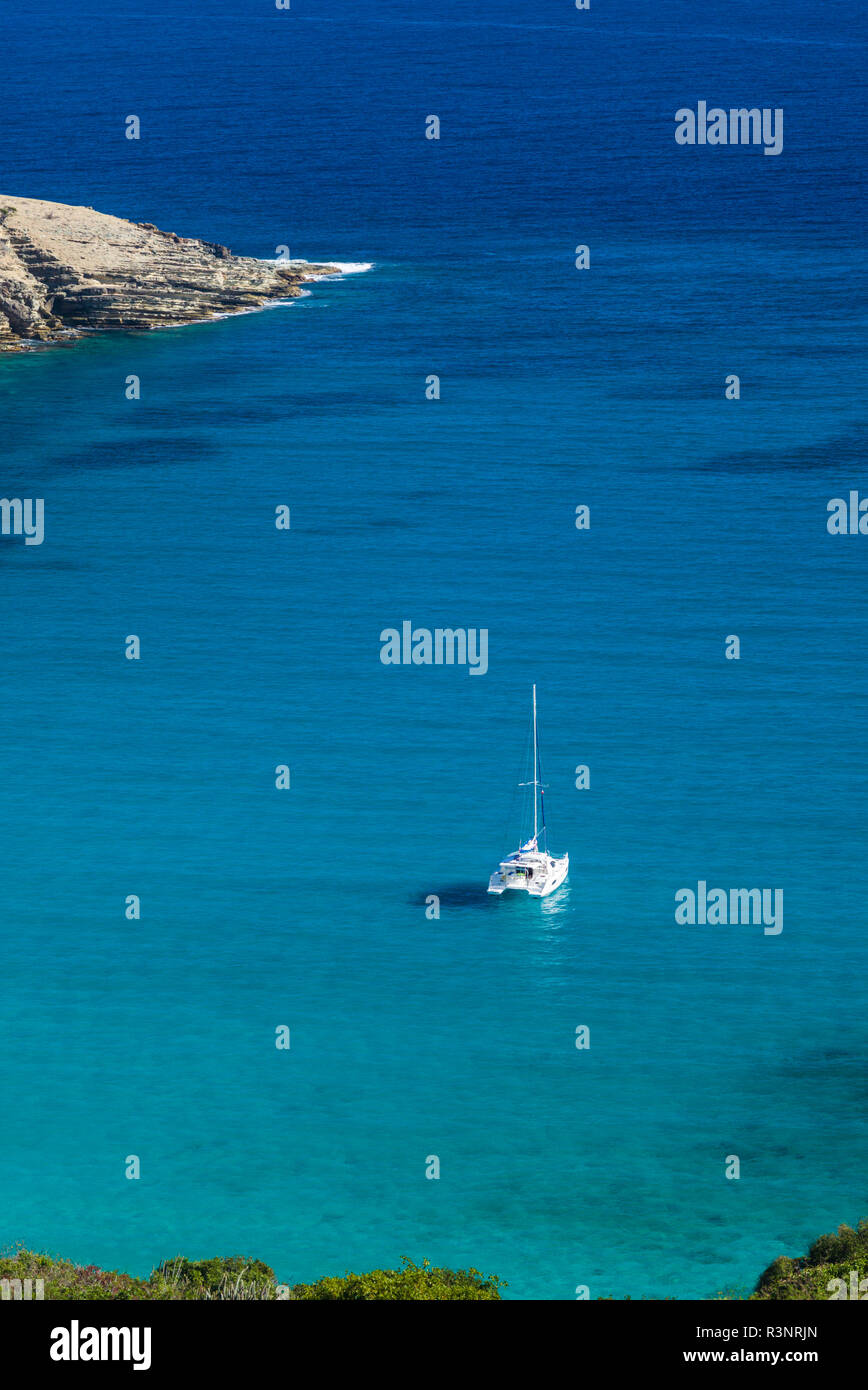 Französische Antillen, St-Barthelemy. Anse Le Gouverneur Strand und Bucht Stockfoto