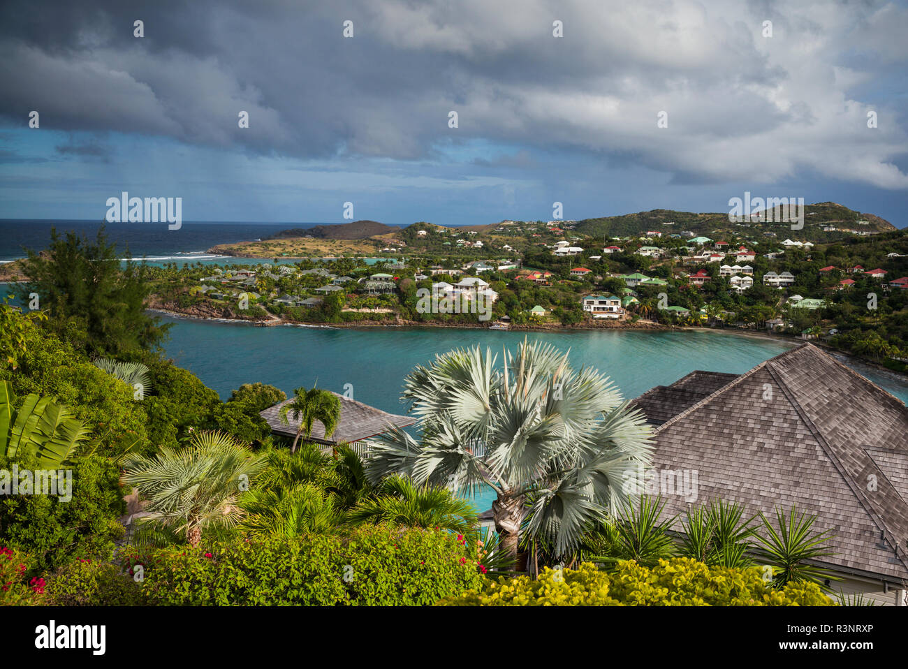 Französische Antillen, St-Barthelemy. Anse de Marigot Bay Stockfoto