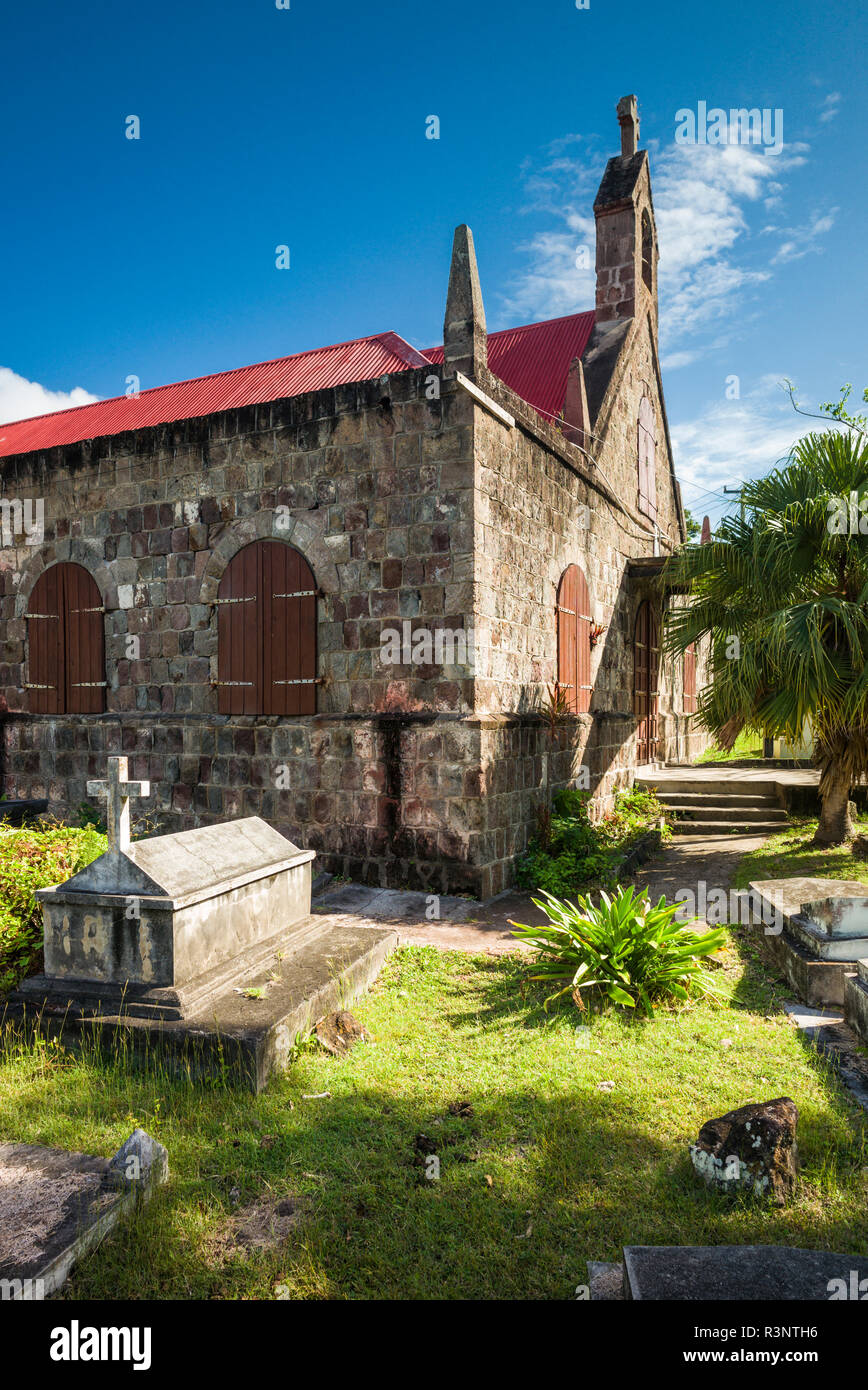 St. Kitts und Nevis, Nevis. St. John's Figtree Kirche Stockfoto