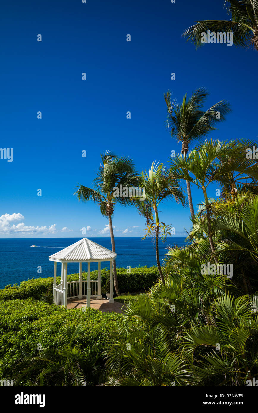 Us Virgin Islands, St. Thomas. Morningstar Bucht, Meer Pavillon Stockfoto
