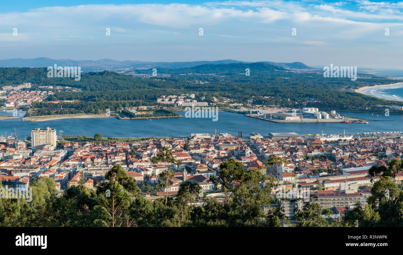 Blick auf das Zentrum von Viana do Castelo, eine berühmte Stadt im nördlichen Teil von Portugal Stockfoto