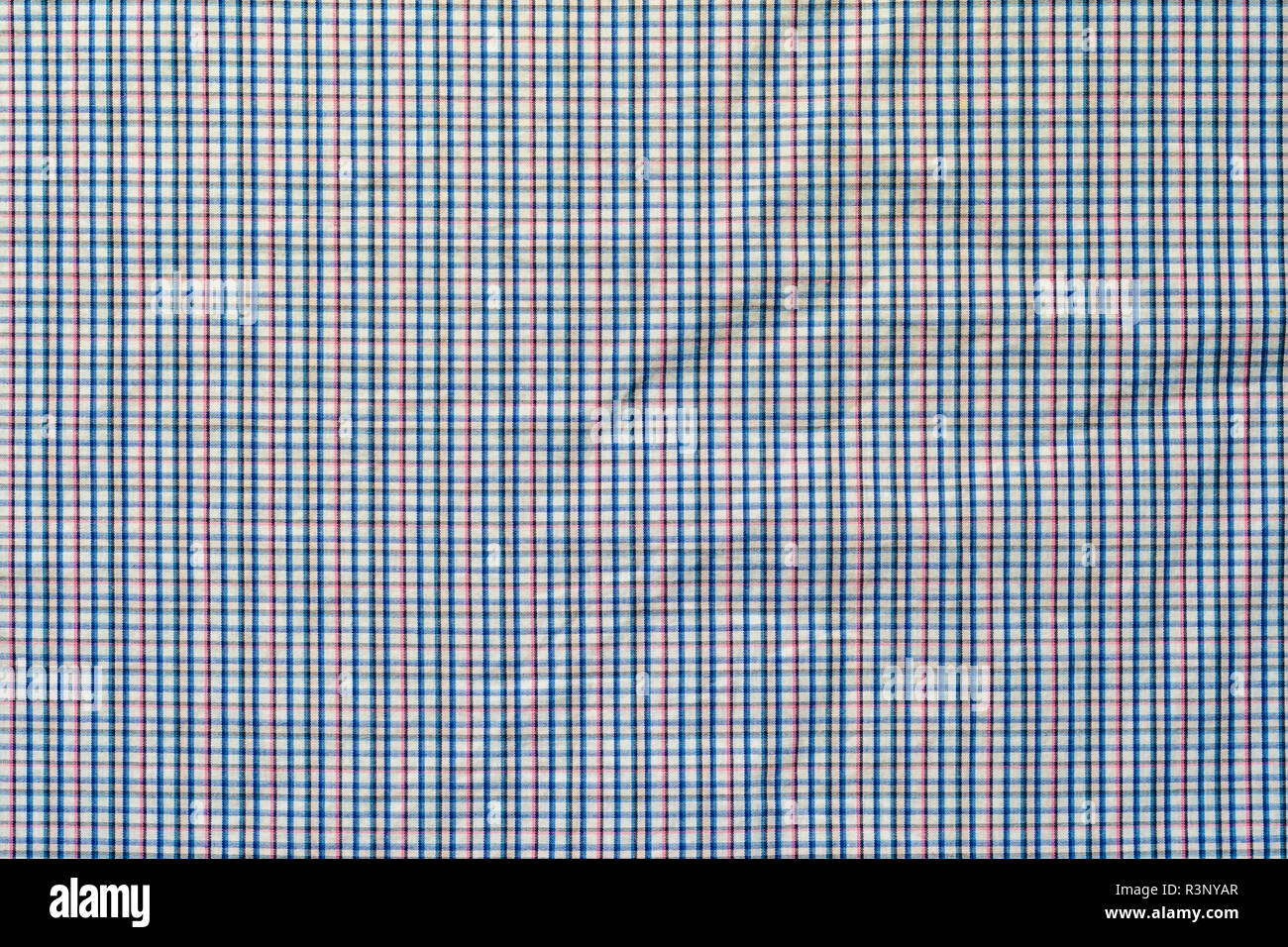Bunte tartan plaid Prüfen Stoff Textur. Kleine Muster. Stockfoto