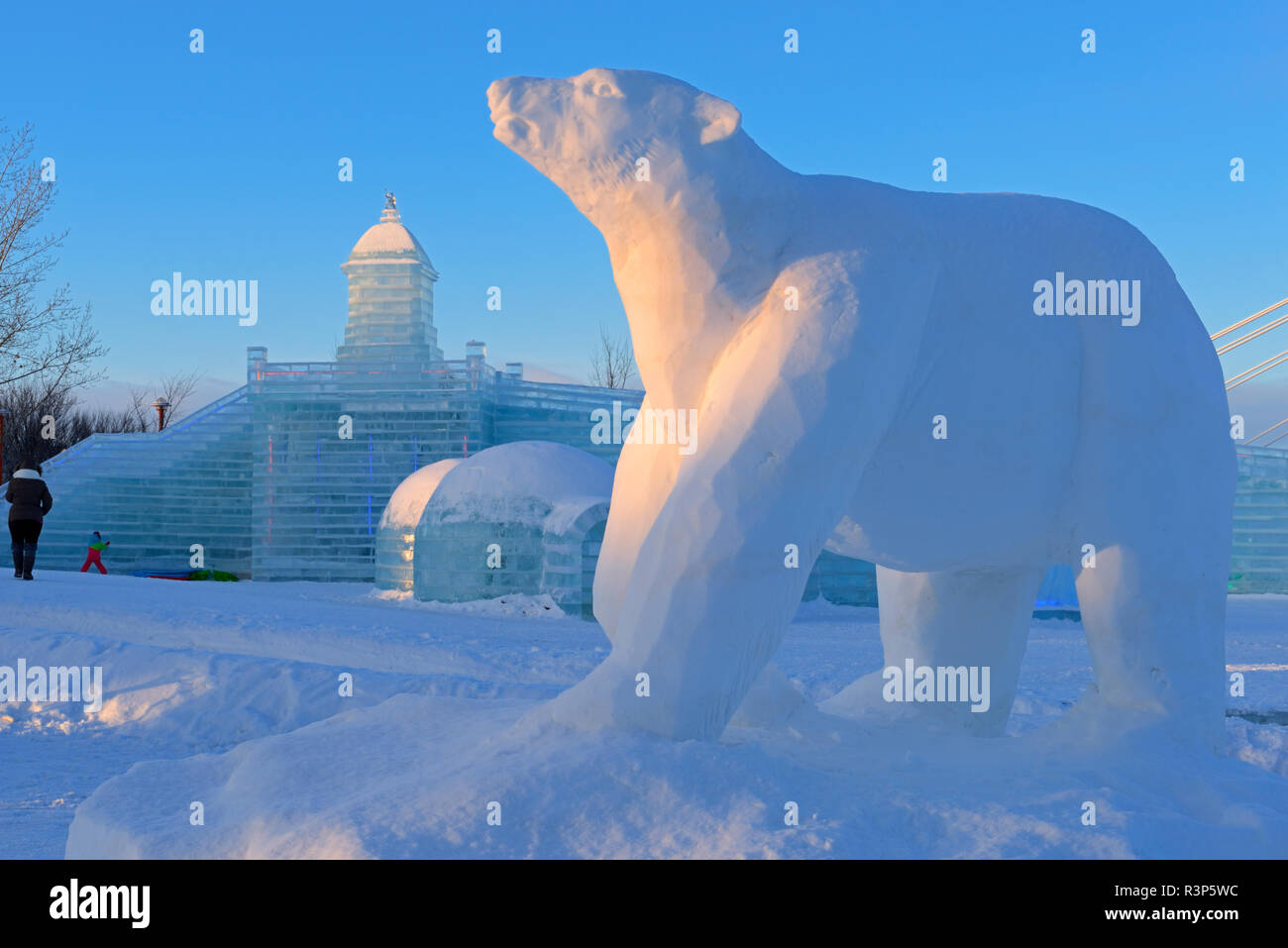 Kanada, Manitoba, Winnipeg. Eisskulpturen. Stockfoto