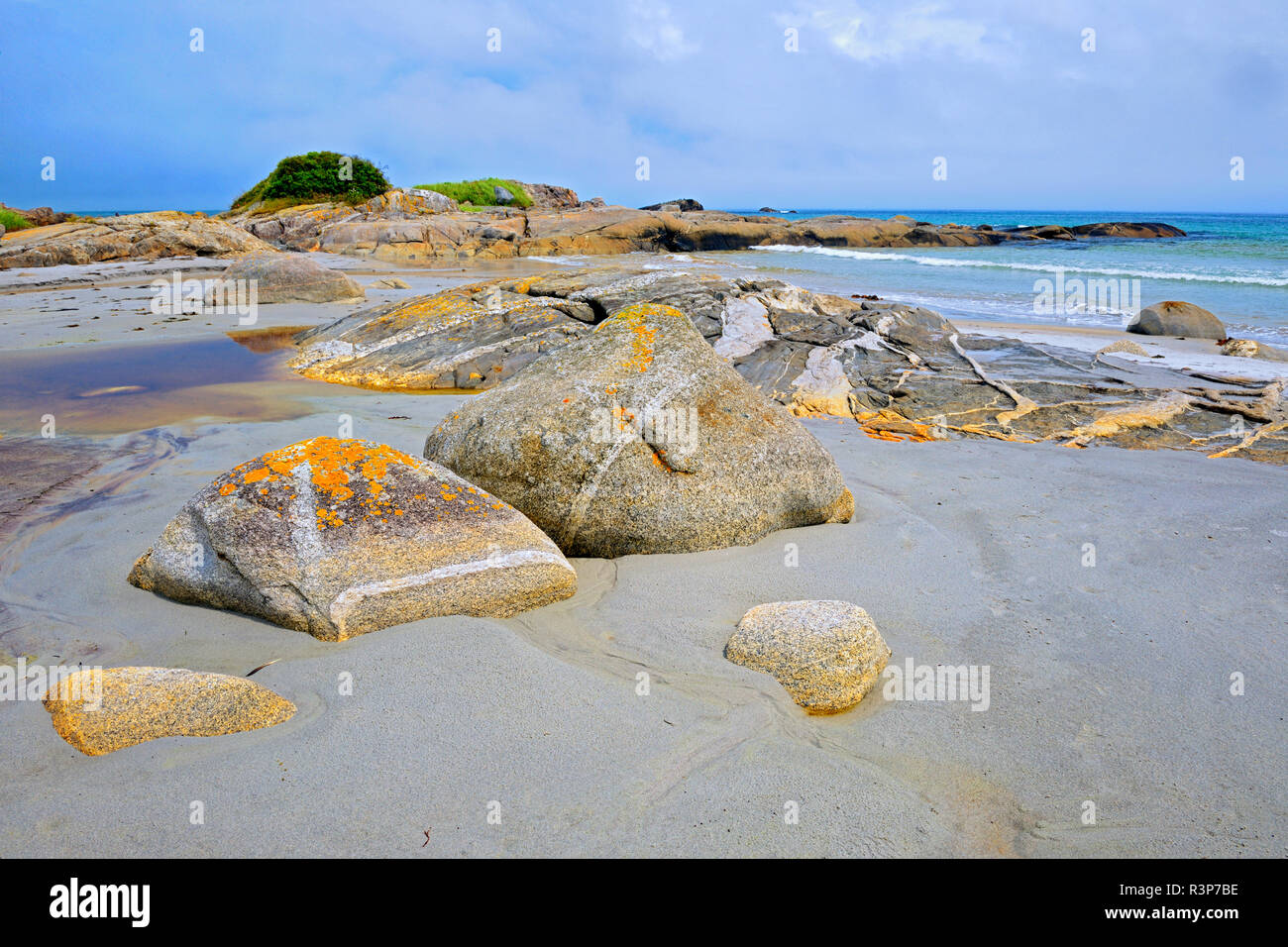 Kanada, Nova Scotia, Kejimkujik National Park. Atlantik felsige Küstenlinie. Stockfoto