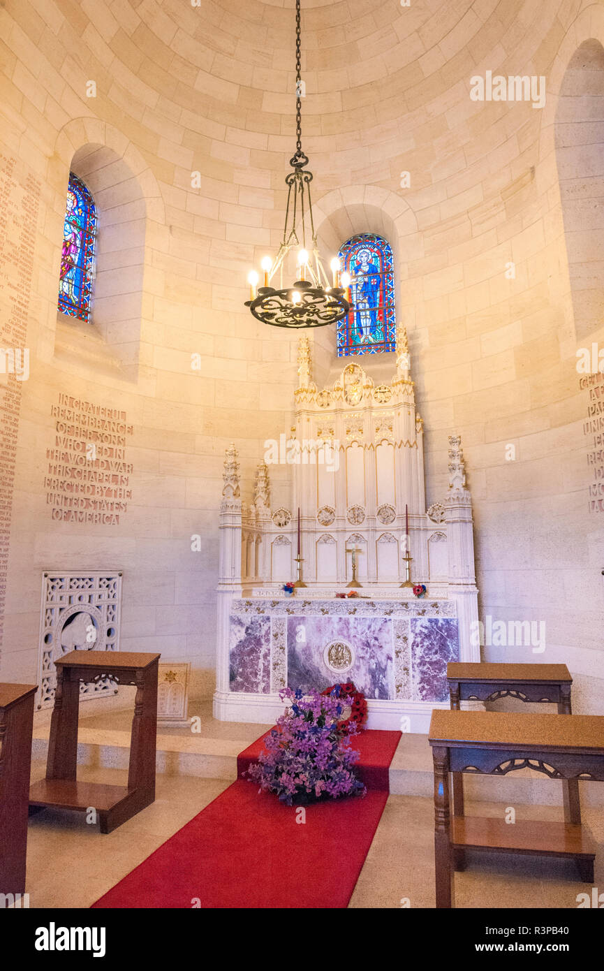 Kapelle, Aisne-Marne Friedhof und Denkmal, Aisne-Marne, Frankreich Stockfoto