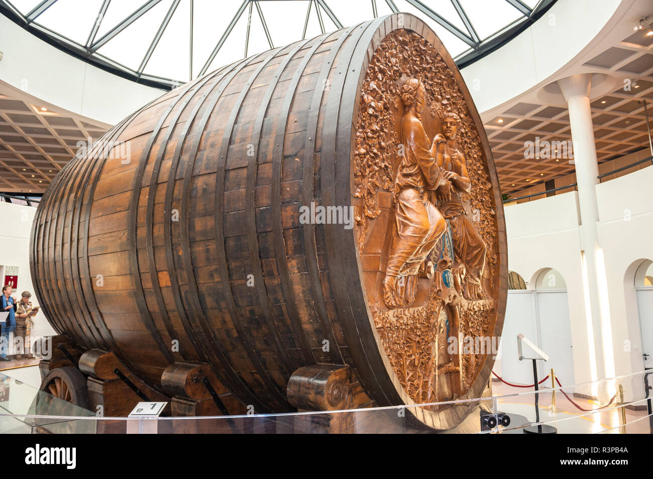 Champagner Fass erstellt für Paris Expo, Champagner Mercier, Epernay, Frankreich Stockfoto