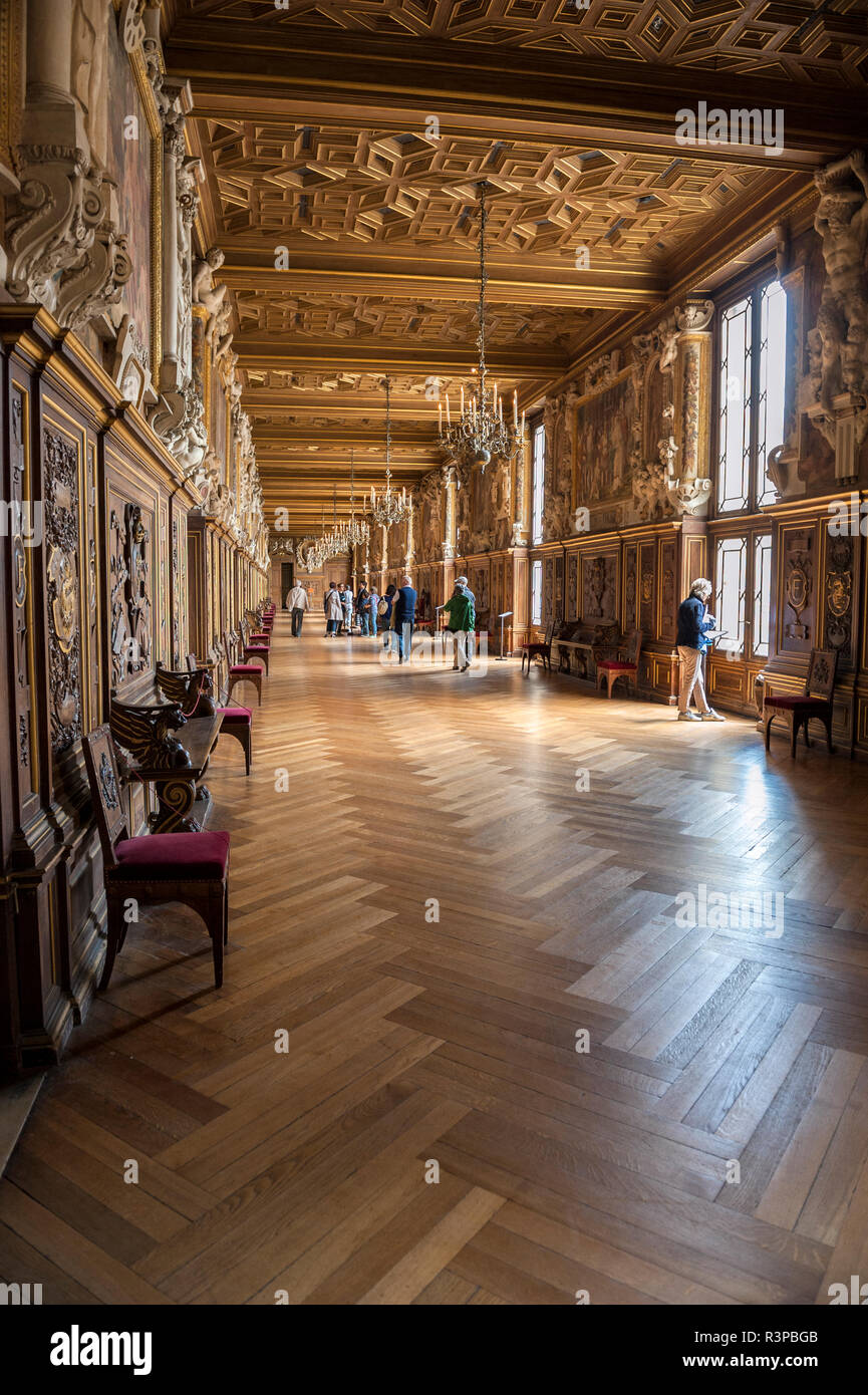 Francois I Galerie, Chateau de Fontainebleau, Frankreich Stockfoto