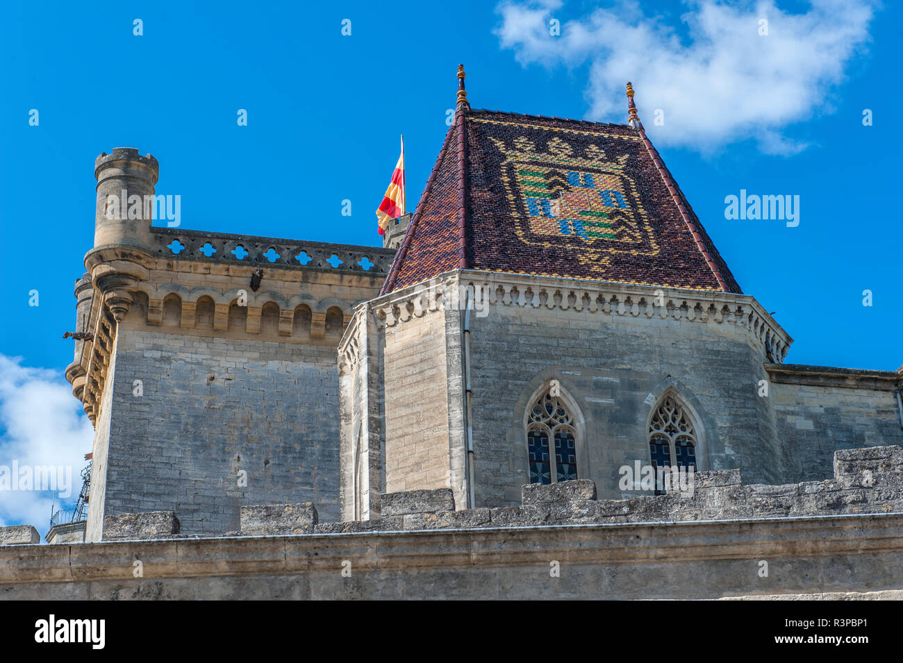 Turm Bermonde, Duke's Chateau, Uzès, Provence, Frankreich Stockfoto