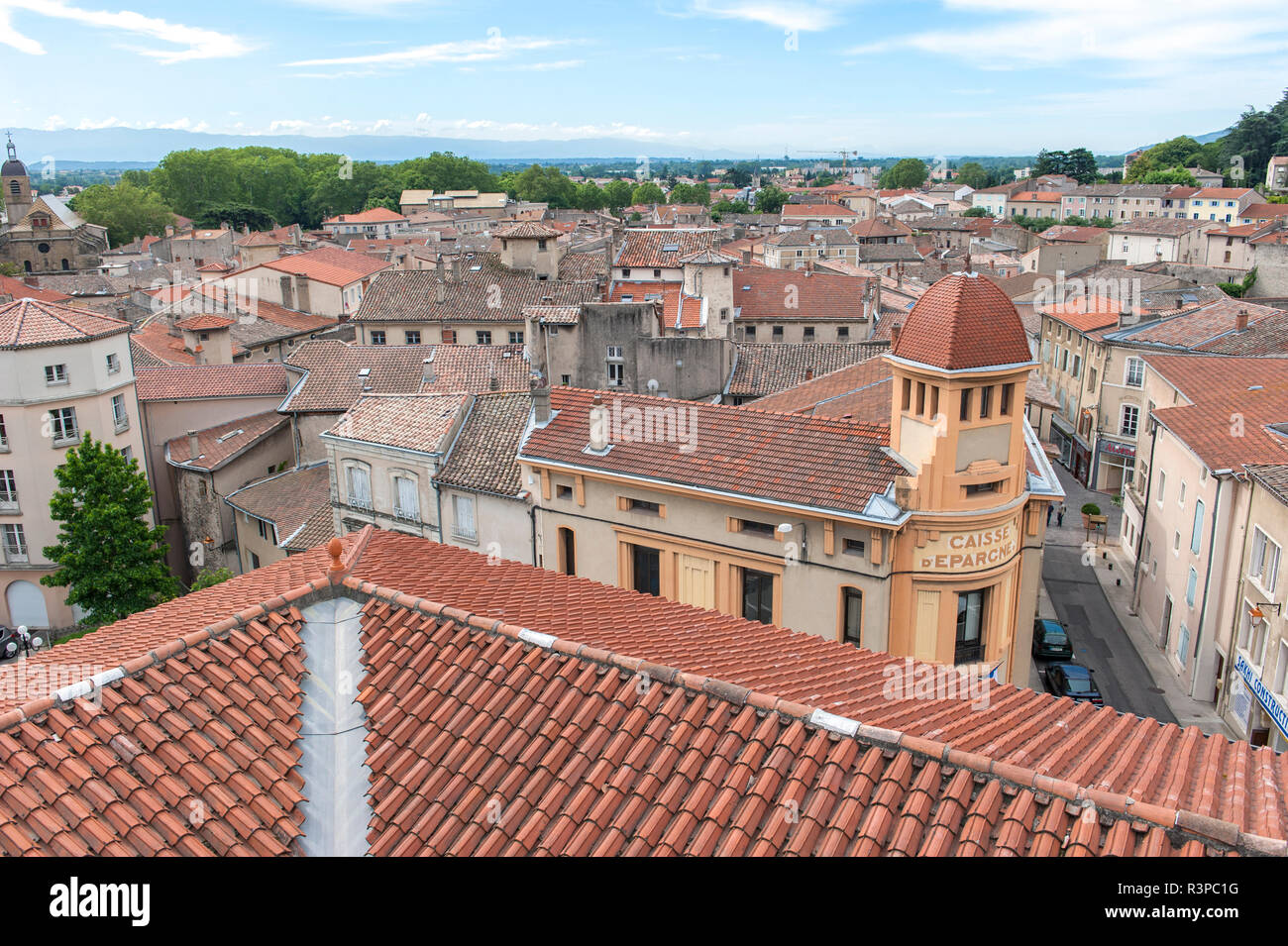 Rooftop View, Tournon-sur-Rhône, Frankreich, Europa Stockfoto