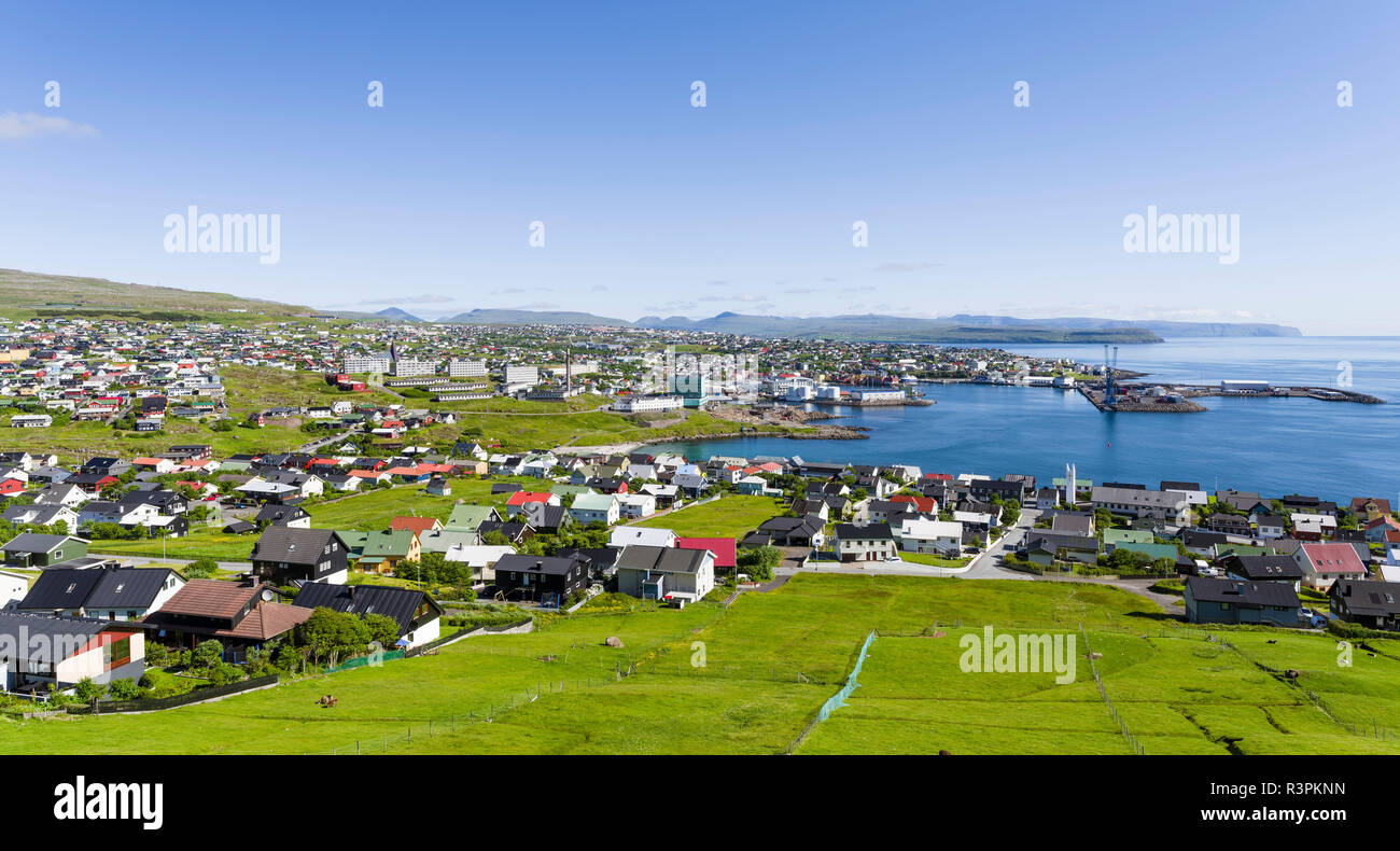 Torshavn (thorshavn) Die Hauptstadt der Färöer auf der Insel Streymoy im Nordatlantik. Dänemark, Färöer Inseln Stockfoto