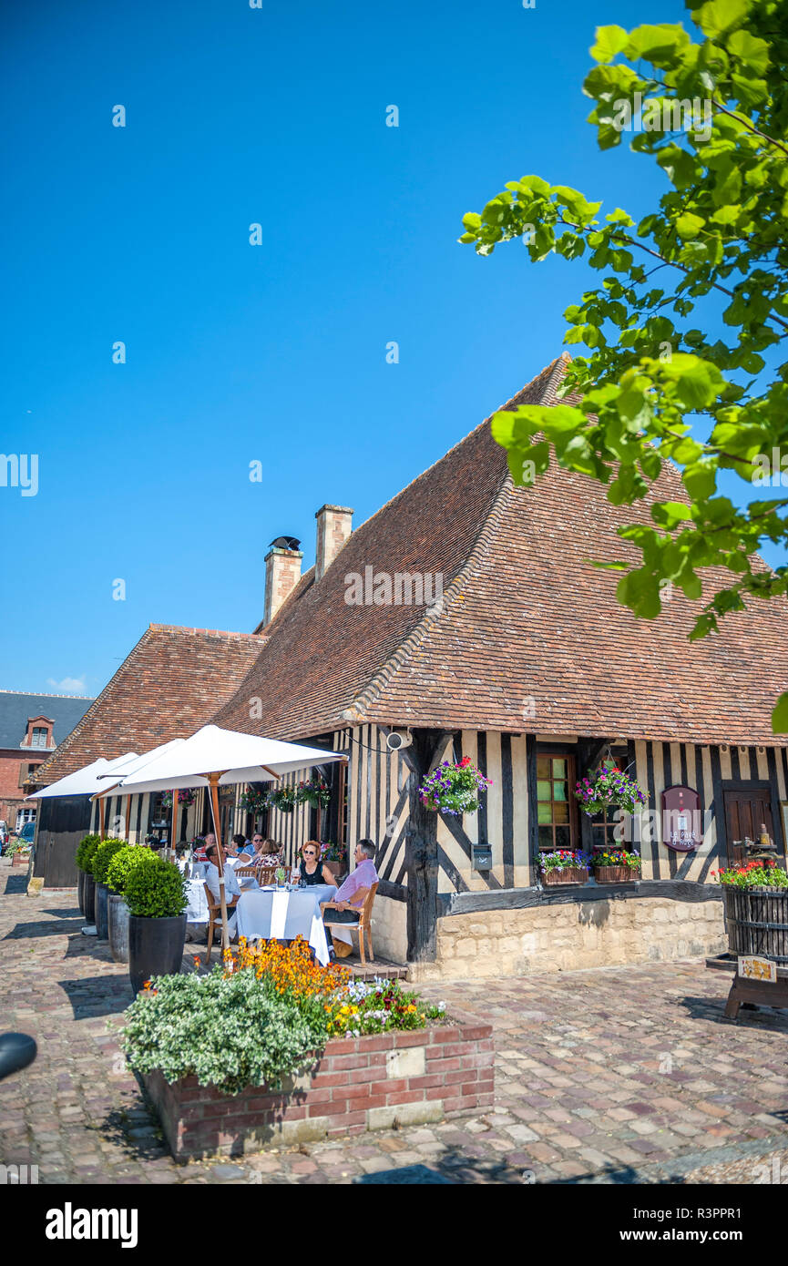 Restaurant Beuvron en Auge, Normandie, Frankreich Stockfoto