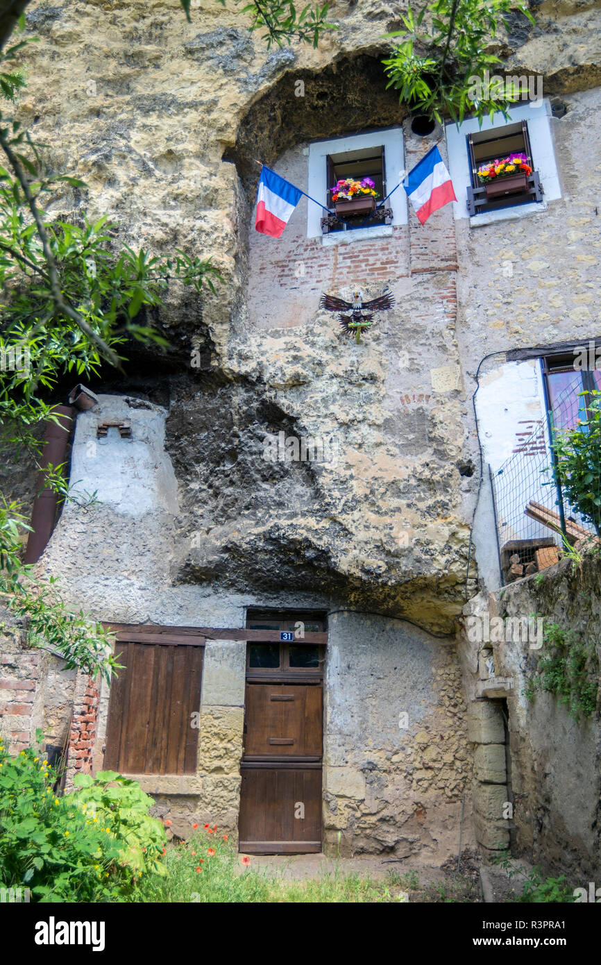 Cave-dwelling, Amboise, Frankreich Stockfoto