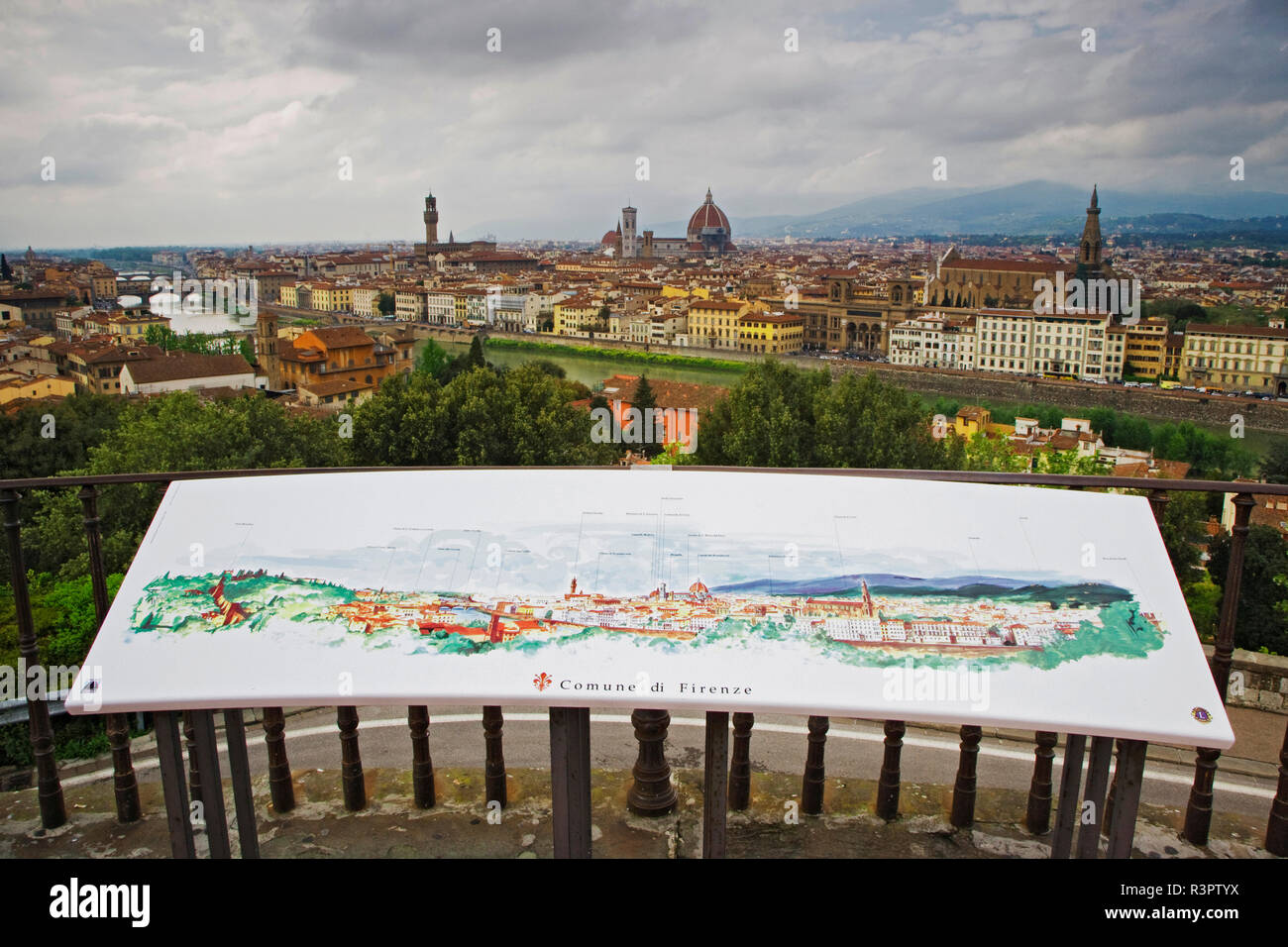 Italien, Florenz. Stadtplan und übersehen. Kredit als: Dennis Flaherty/Jaynes Galerie/DanitaDelimont. com Stockfoto