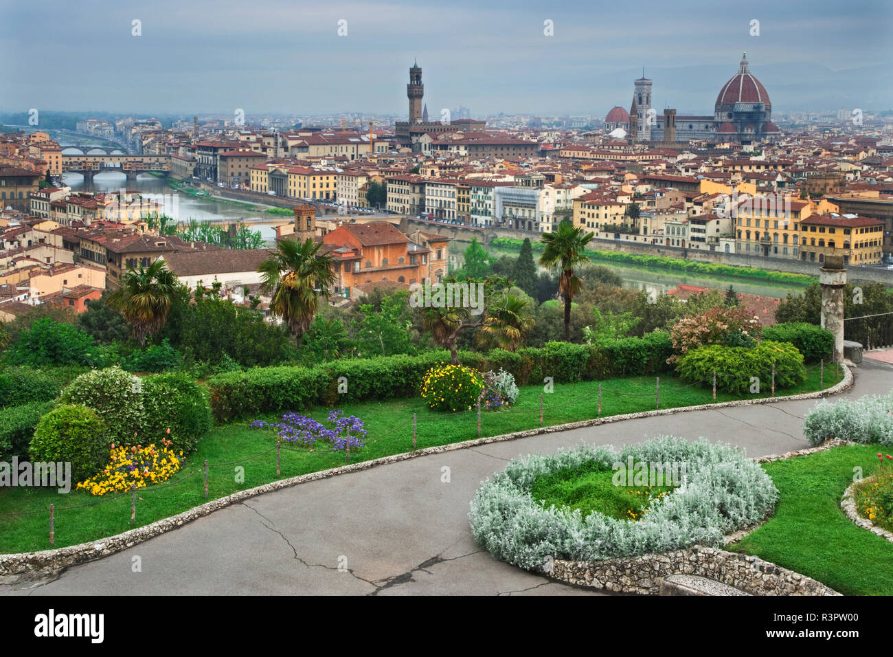 Italien, Florenz. Garten und die Stadt. Kredit als: Dennis Flaherty/Jaynes Galerie/DanitaDelimont. com Stockfoto