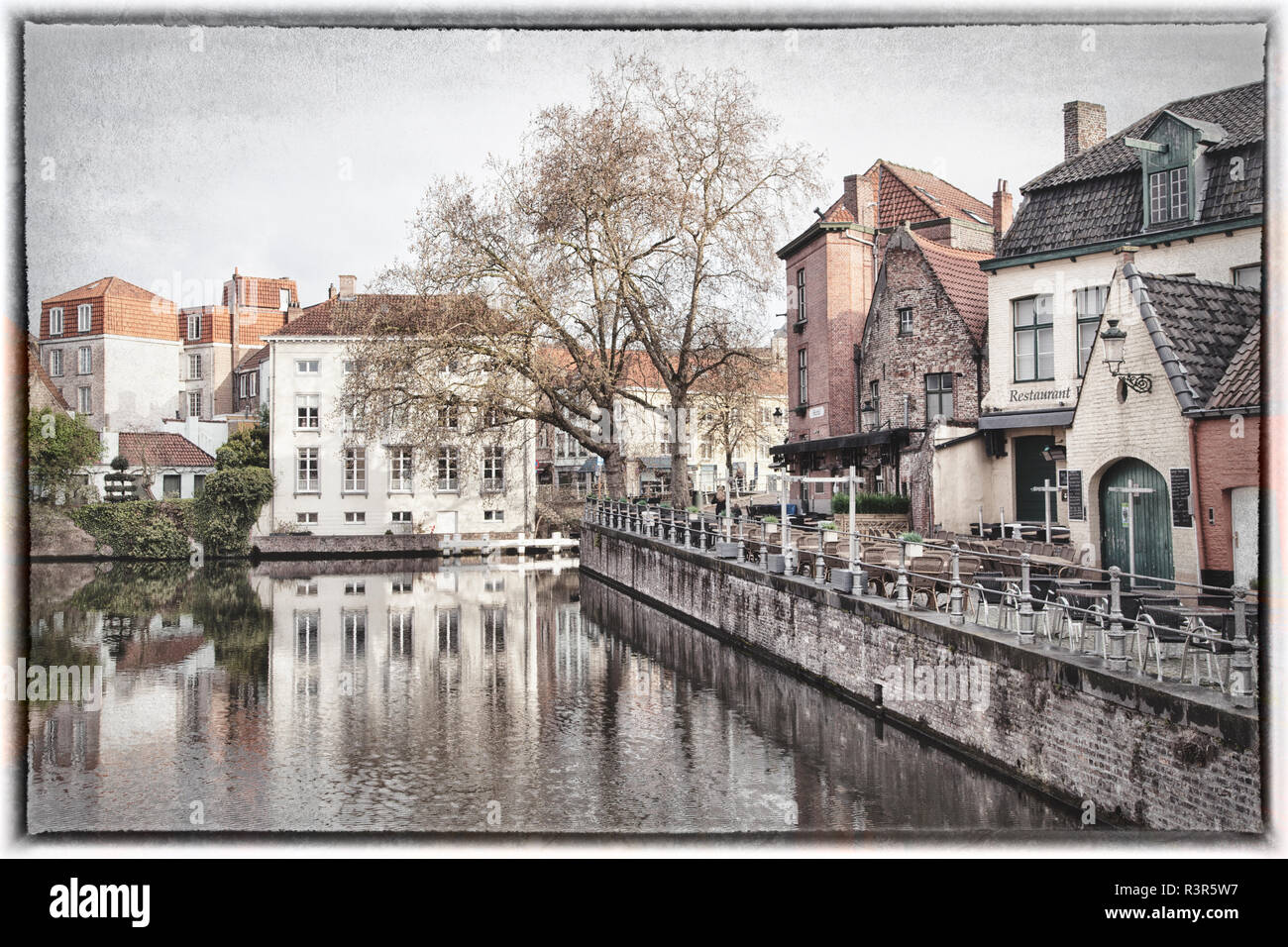 Belgien, Brügge, am frühen Morgen, Digital geändert Stockfoto