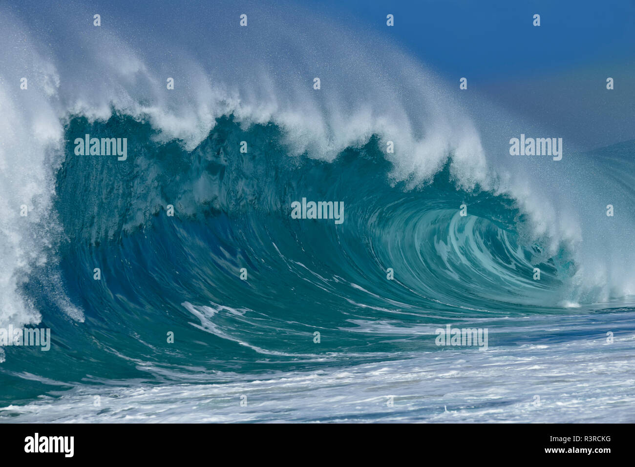 USA, Hawaii, Oahu, Pazifik, Große dramatische Welle Stockfoto