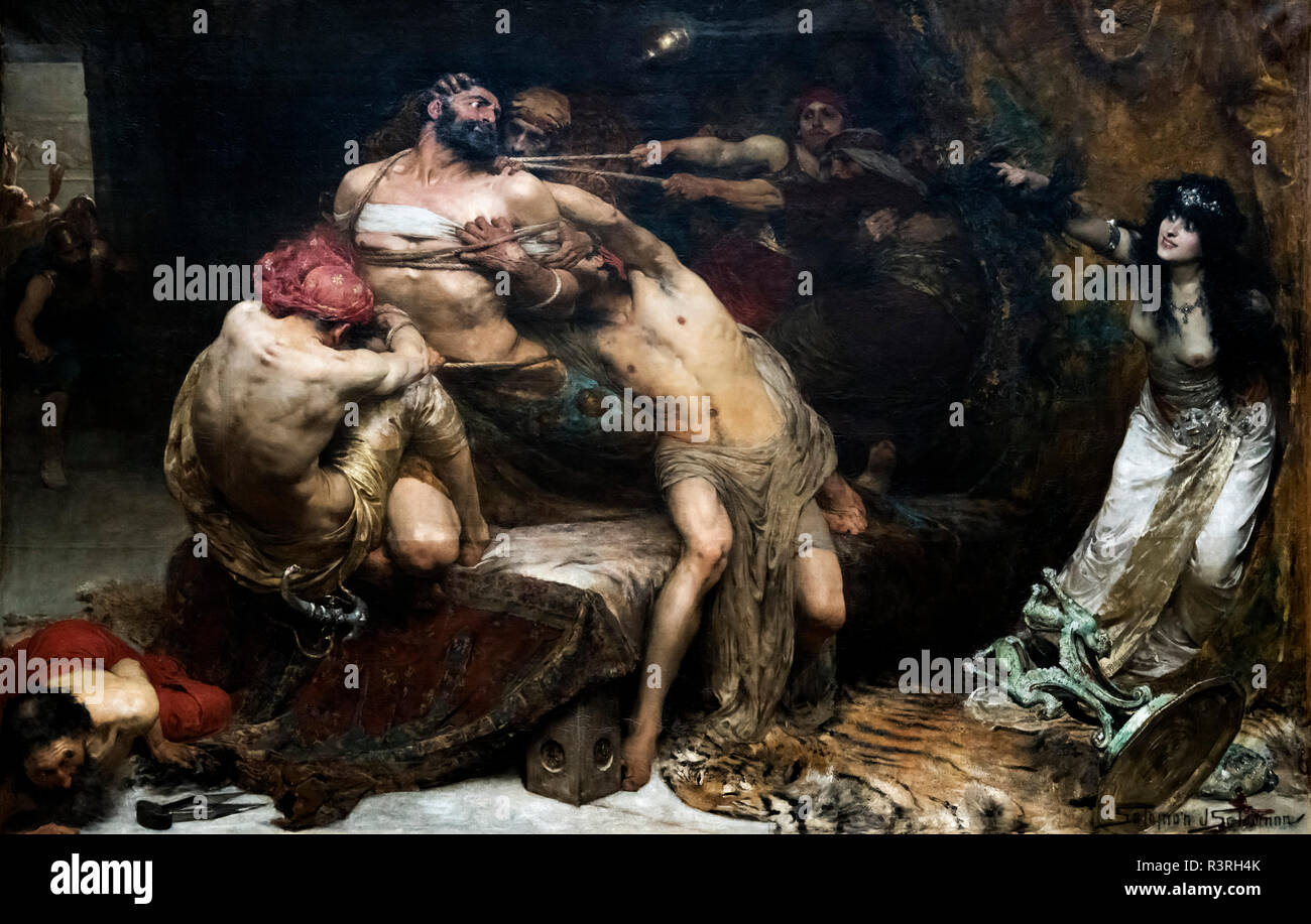 Samson und Delila. Von Solomon Joseph Solomon (1860-1927), Öl auf Leinwand, 1887 Samson Stockfoto