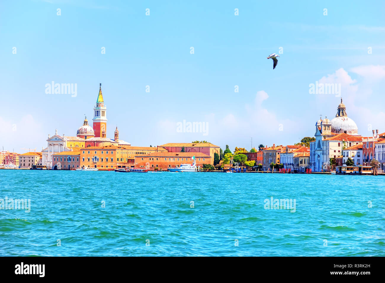 Grand Canal und den berühmtesten Sehenswürdigkeiten von Venedig, Italien. Stockfoto