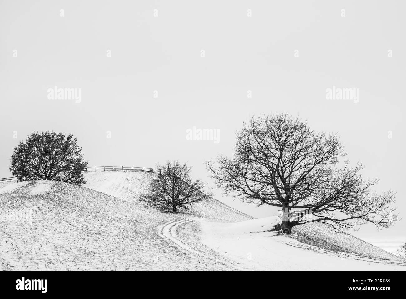 Deutschland, Bayern, München. Olympiapark im Winter Stockfoto