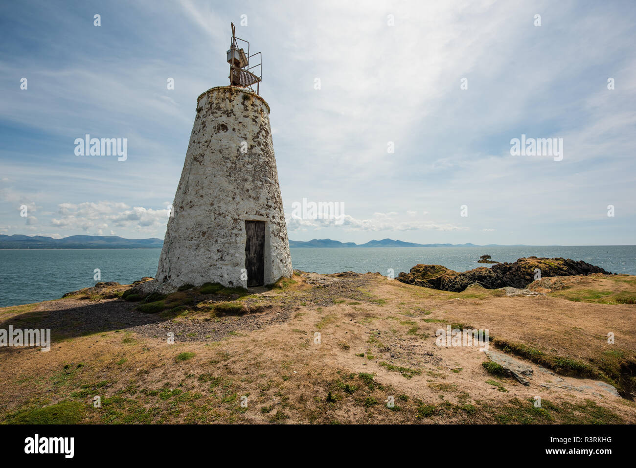 Twr Bach Tag Leuchtturm, llanddwyn Island, Anglesey, North Wales, UK. Stockfoto