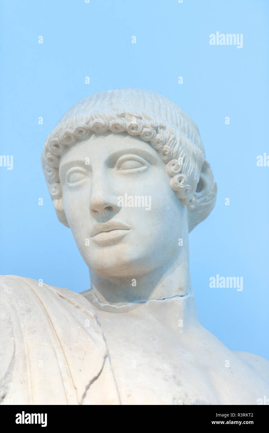 Skulptur von Apollo von Tempel des Zeus, Olympia Museum, Olympia, Griechenland Stockfoto