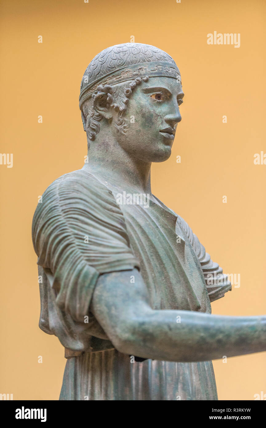 Wagenlenker, Delphi Museum, Delphi, Griechenland Stockfoto