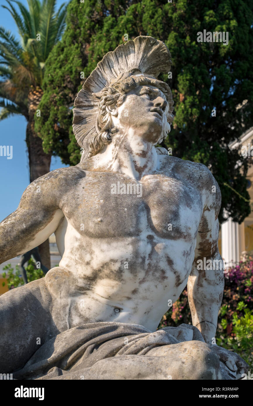 Statue von Achilles, Achilleion Palast, Korfu, Griechenland Stockfoto