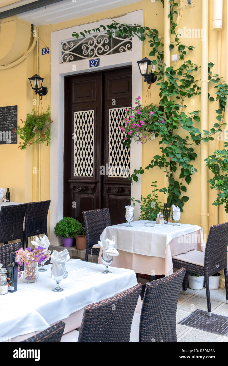 Restaurant, Altstadt, Korfu, Griechenland Stockfoto
