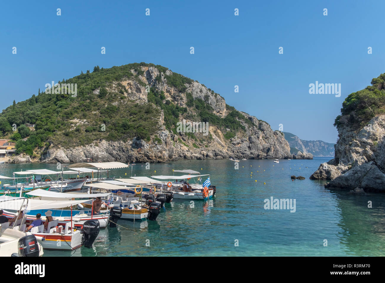 Paleiokastritsa marina, Korfu, Griechenland Stockfoto