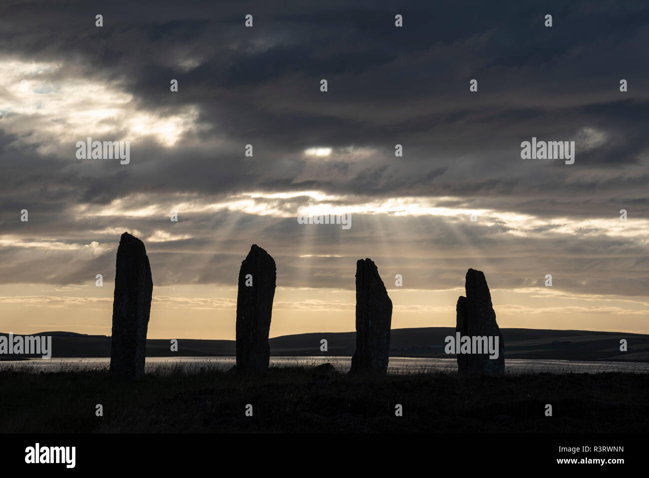 Großbritannien, Schottland, Orkney, Festland, Ring von Brodgar, neolithische Steinkreis Stockfoto