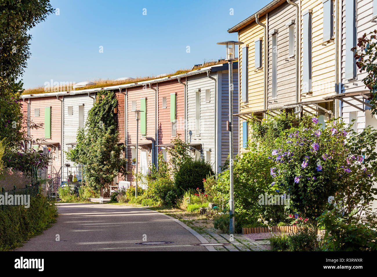 Deutschland, Karlsruhe, Hpousing Bereich mit massive Haus Standard Einfamilienhäuser Stockfoto