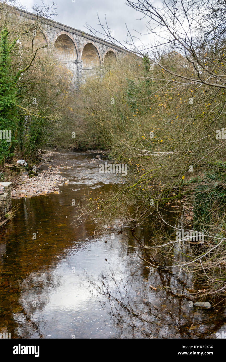 Die Cefn Coed Viadukt über den Fluss Taf Fawr in Merthyr Tydfil, South Wales, Großbritannien Stockfoto