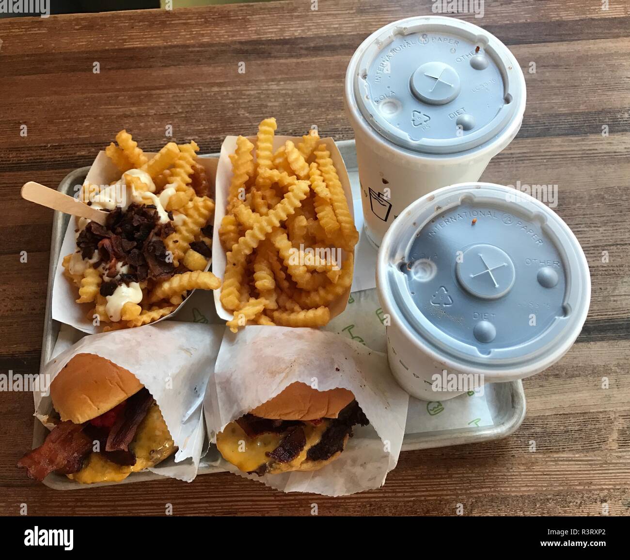 Burger an Shake Shack in New York City, USA Stockfoto